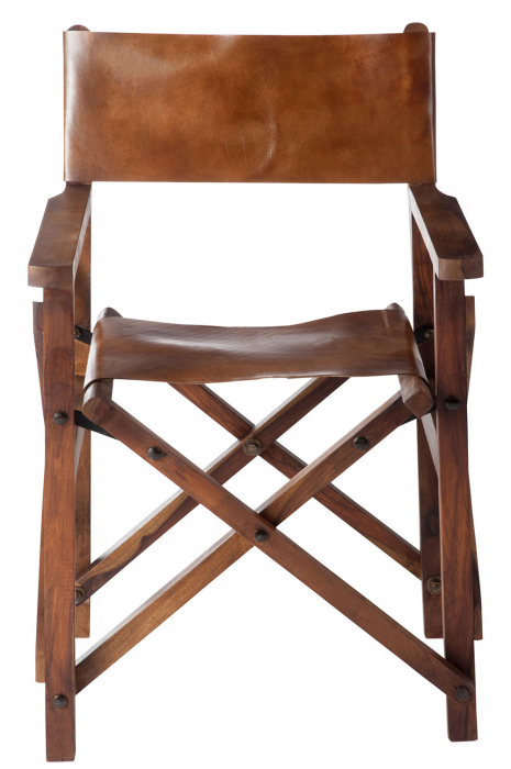 Scaun, Lemn/Piele, Maro, 57x59.5x90 cm [2]