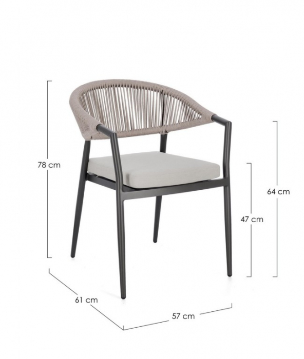 Scaun Millor Carbune/Khaki cu Cotiere [3]