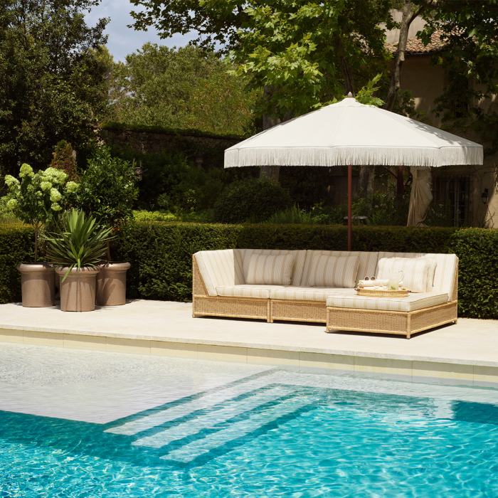 Scaun modular de exterior Hampton de colt, ratan artificial, bej Saville |W. 114 | D. 114 | H. 88 | SD. 63 | SW. 63 | SH. 43 | AH. 81 cm  [2]