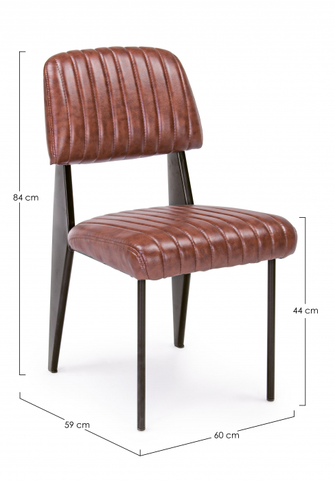 Scaun Nelly, Otel/Piele sintetica/Spuma, Maro/Negru, 60x59x84 cm [7]