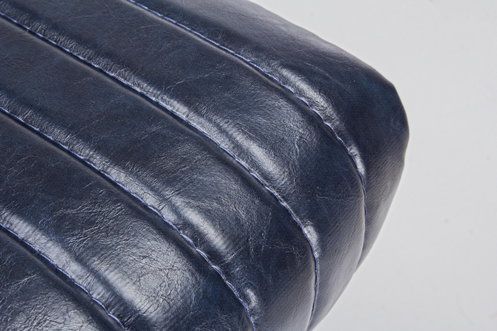 Scaun Nelly, Otel/Piele sintetica/Spuma, Negru/Albastru, 60x59x84 cm [7]