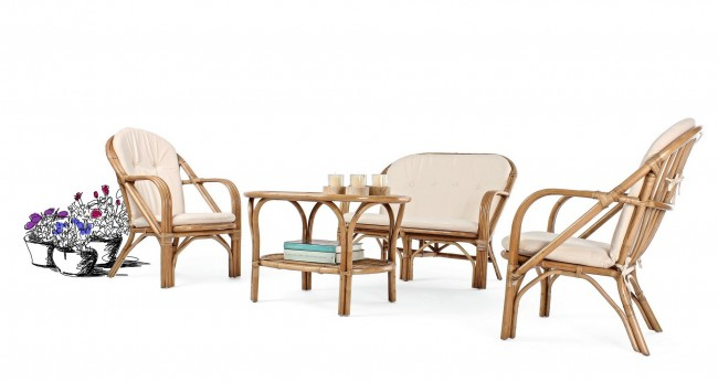 Scaun NEW Golf, Fibra Naturala, Bej, 64x77x89 cm [3]