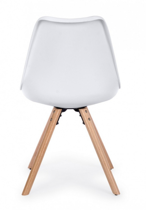 Scaun New Trend, Lemn de fag - Plastic, Alb, 54x49x83.5 cm  [3]