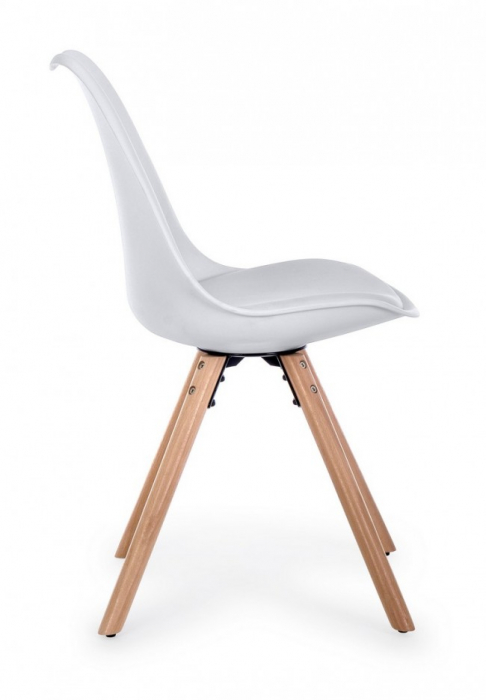 Scaun New Trend, Lemn de fag - Plastic, Alb, 54x49x83.5 cm  [4]