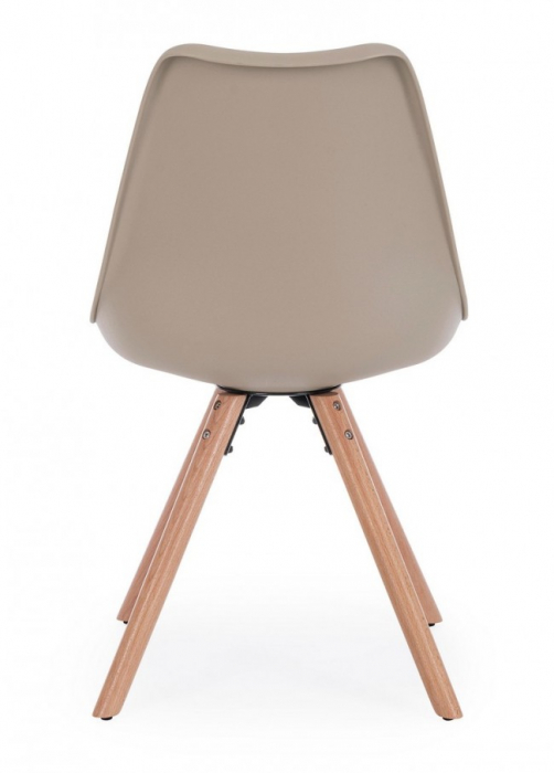 Scaun New Trend, Lemn de fag - Plastic, Bej, 54x49x83.5 cm  [3]