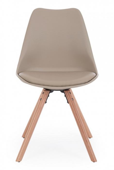 Scaun New Trend, Lemn de fag - Plastic, Bej, 54x49x83.5 cm  [2]