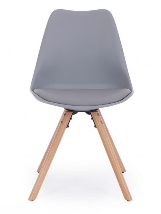 Scaun New Trend, Lemn de fag - Plastic, Gri, 54x49x83.5 cm [2]