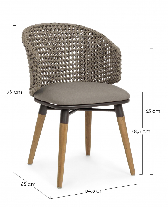 Scaun Ninfa, Aluminiu, Maro, 65x65x79 cm (gold) [5]