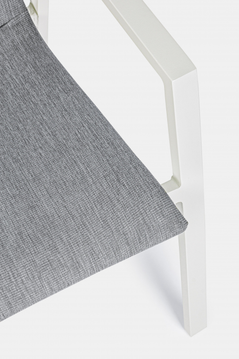 Scaun Odeon, Aluminiu/Poliester, Alb/Gri, 55.5x60x83 cm [4]