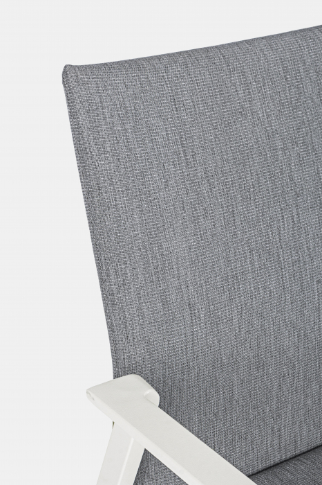 Scaun Odeon, Aluminiu/Poliester, Alb/Gri, 55.5x60x83 cm [5]