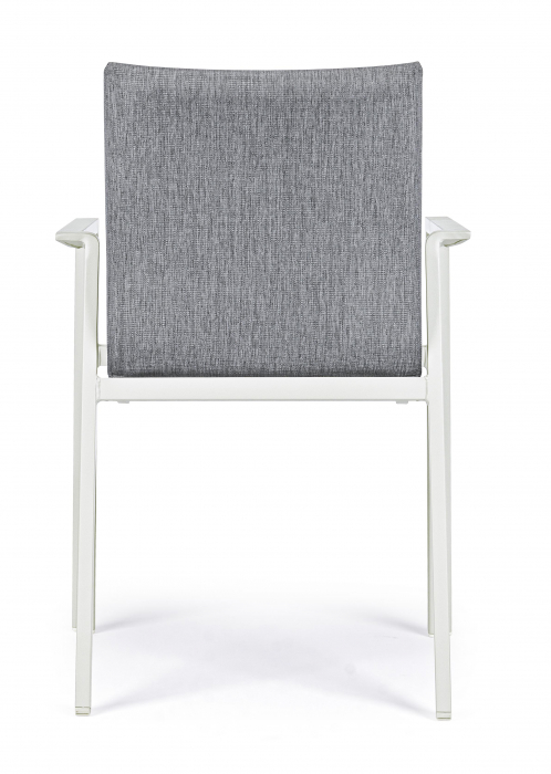 Scaun Odeon, Aluminiu/Poliester, Alb/Gri, 55.5x60x83 cm [9]