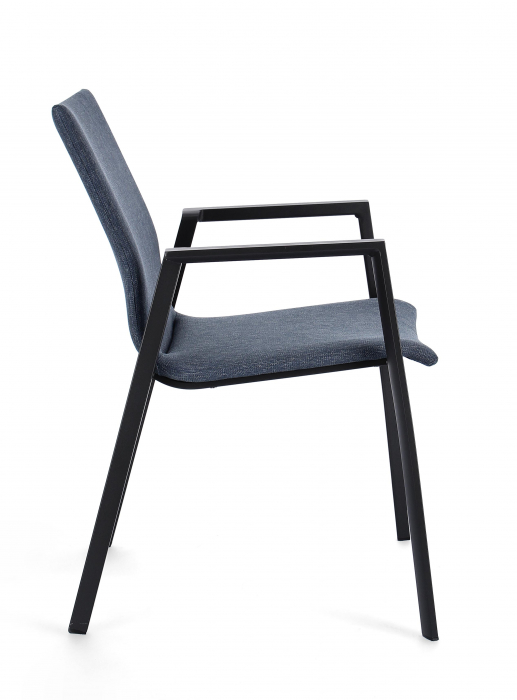 Scaun Odeon, Aluminiu/Poliester, Albastru/Negru, 55.5x60x83 cm [8]