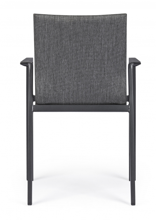 Scaun Odeon, Aluminiu/Poliester/Spuma, Negru, 55.5x60x83 cm [7]
