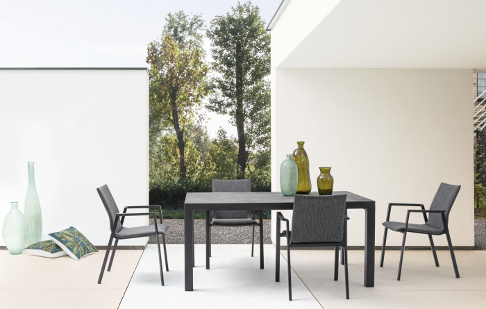 Scaun Odeon, Aluminiu/Poliester/Spuma, Negru, 55.5x60x83 cm [4]