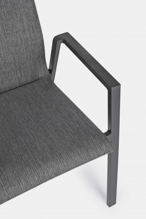 Scaun Odeon, Aluminiu/Poliester/Spuma, Negru, 55.5x60x83 cm [5]