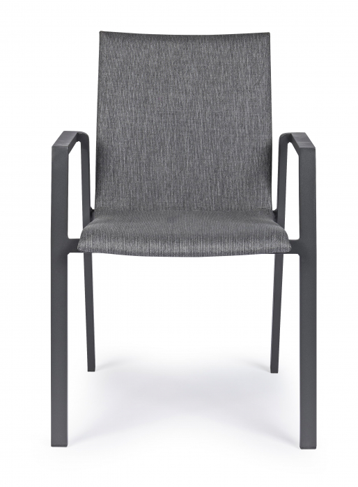 Scaun Odeon, Aluminiu/Poliester/Spuma, Negru, 55.5x60x83 cm [2]