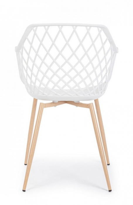 Scaun Optik, Metal-Plastic, Alb, 58x54x85.5 cm  [3]