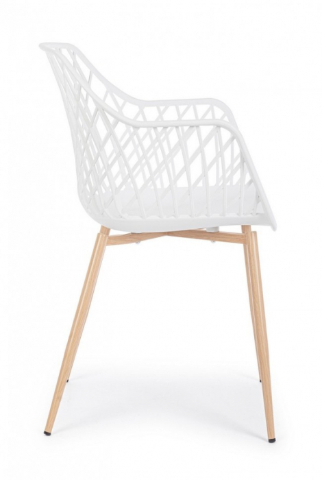 Scaun Optik, Metal-Plastic, Alb, 58x54x85.5 cm  [4]