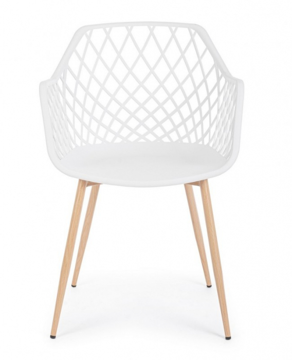Scaun Optik, Metal-Plastic, Alb, 58x54x85.5 cm  [2]