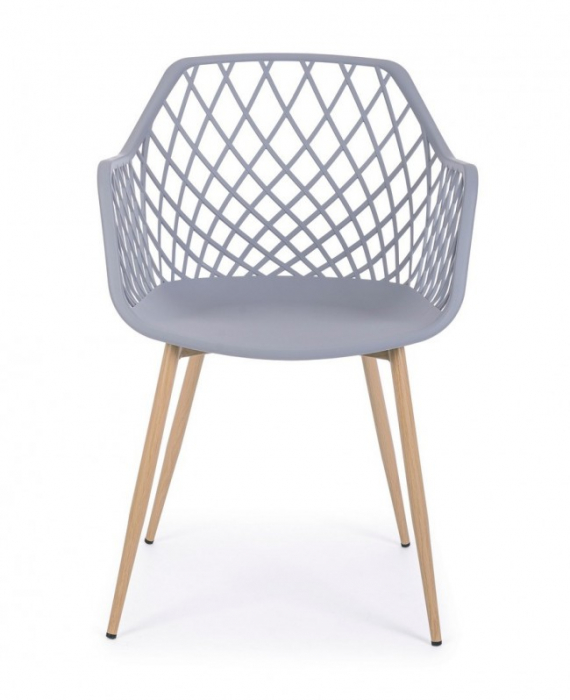 Scaun Optik, Metal-Plastic, Gri, 58x54x85.5 cm  [2]