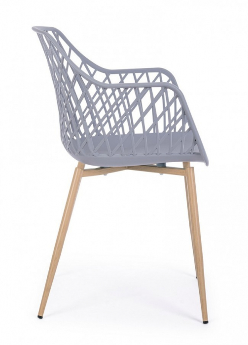 Scaun Optik, Metal-Plastic, Gri, 58x54x85.5 cm  [4]