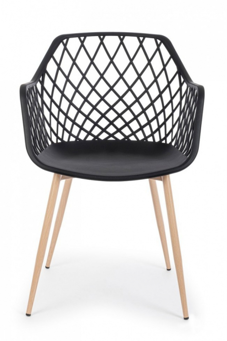 Scaun Optik, Metal-Plastic, Negru. 58x54x85.5 cm [2]
