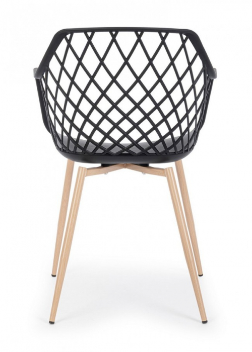 Scaun Optik, Metal-Plastic, Negru. 58x54x85.5 cm [3]