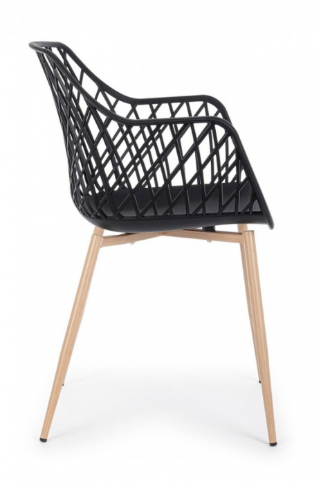 Scaun Optik, Metal-Plastic, Negru. 58x54x85.5 cm [4]