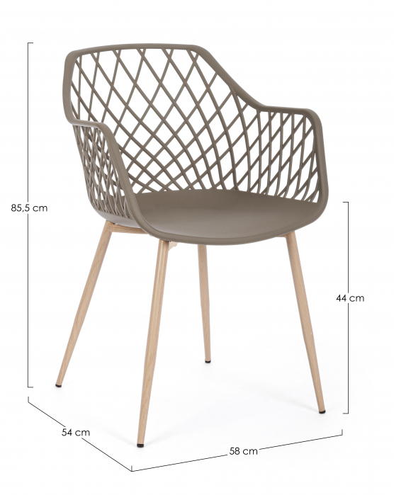 Scaun Optik, Plastic, Maro, 58x54x85.5 cm [8]