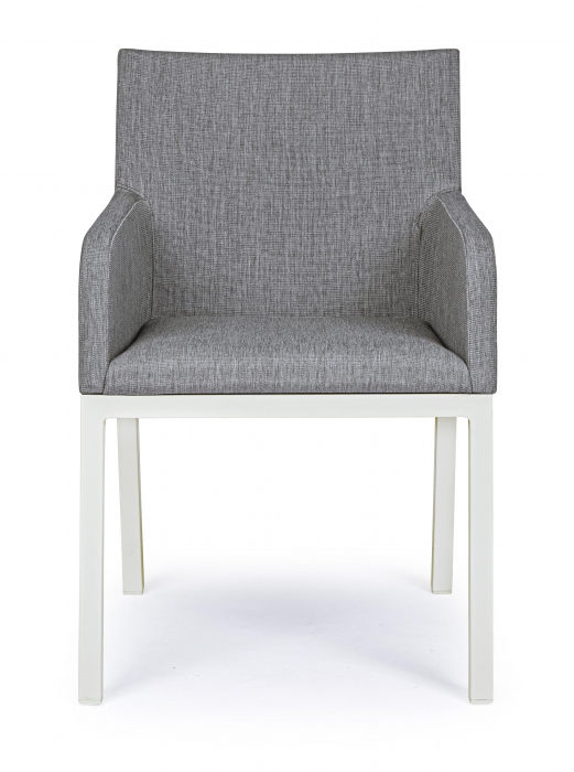 Scaun Owen Lunar, Aluminiu/Poliester, Alb/Gri, 55x60x83 cm [2]