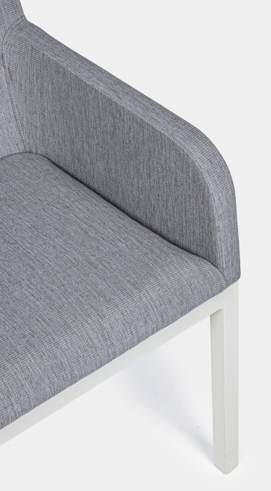 Scaun Owen Lunar, Aluminiu/Poliester, Alb/Gri, 55x60x83 cm [5]
