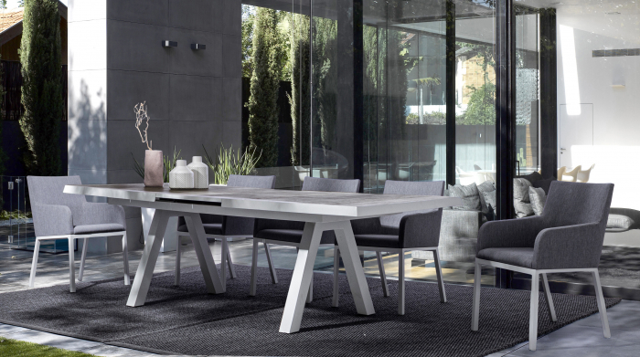Scaun Owen Lunar, Aluminiu/Poliester, Alb/Gri, 55x60x83 cm [4]