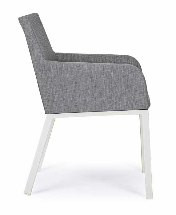 Scaun Owen Lunar, Aluminiu/Poliester, Alb/Gri, 55x60x83 cm [3]