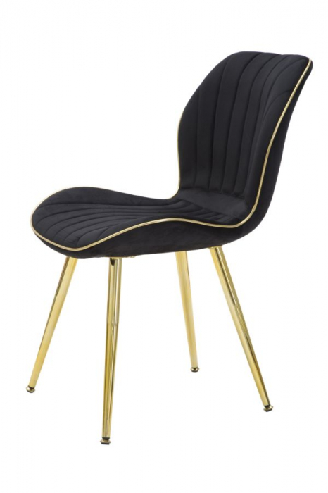 Scaun, PARIS, negru/auriu set 2 buc cm 46x58x77 [3]