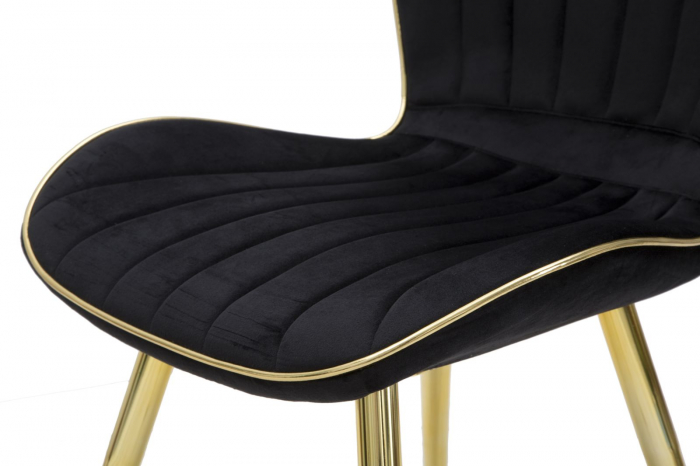 Scaun, PARIS, negru/auriu set 2 buc cm 46x58x77 [6]