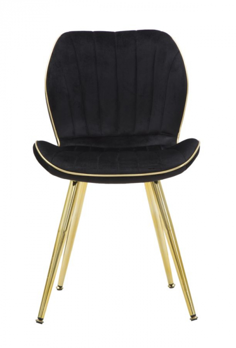Scaun, PARIS, negru/auriu set 2 buc cm 46x58x77 [2]