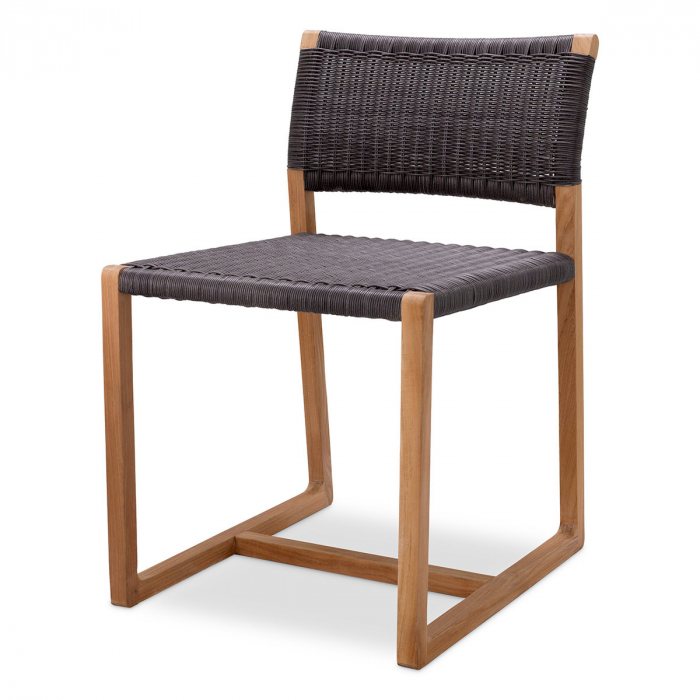Scaun pentru exterior, Griffin teak, natur /gri, Dims: W. 48 | D. 58 | H. 78.5 | SD. 46 | SH. 49.5  (CM) [1]