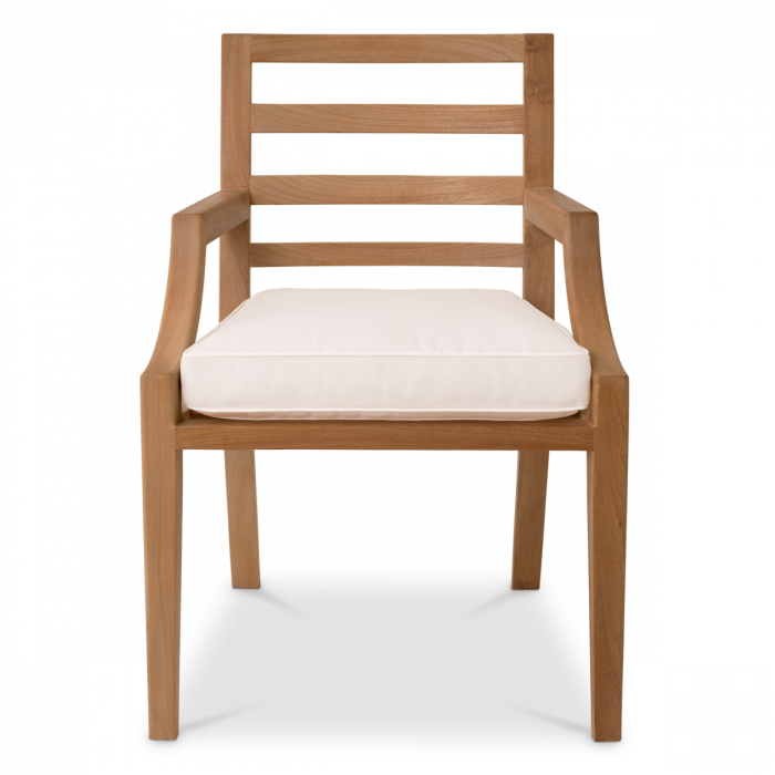 Scaun pentru exterior, Hera tec natur, off-white, Dims: W. 59.5 | D. 60.5 | H. 86.5 | SD. 49 | SH. 50.5 | AH. 64.5  (CM) [3]