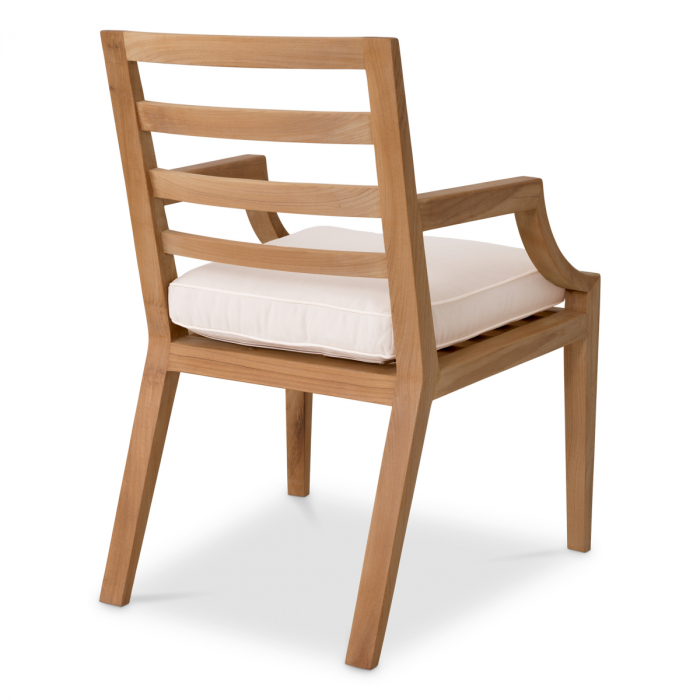 Scaun pentru exterior, Hera tec natur, off-white, Dims: W. 59.5 | D. 60.5 | H. 86.5 | SD. 49 | SH. 50.5 | AH. 64.5  (CM) [5]