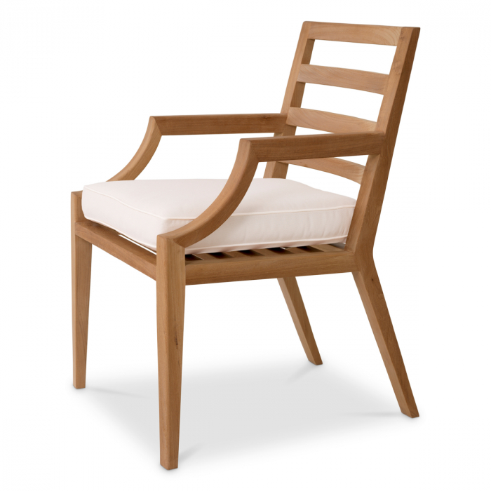 Scaun pentru exterior, Hera tec natur, off-white, Dims: W. 59.5 | D. 60.5 | H. 86.5 | SD. 49 | SH. 50.5 | AH. 64.5  (CM) [4]