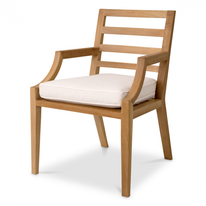 Scaun pentru exterior, Hera tec natur, off-white, Dims: W. 59.5 | D. 60.5 | H. 86.5 | SD. 49 | SH. 50.5 | AH. 64.5  (CM) [1]