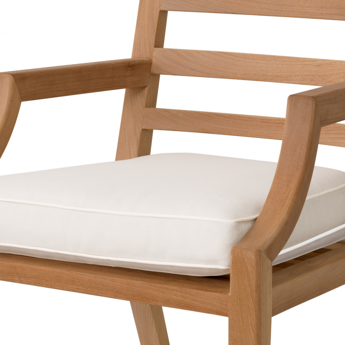 Scaun pentru exterior, Hera tec natur, off-white, Dims: W. 59.5 | D. 60.5 | H. 86.5 | SD. 49 | SH. 50.5 | AH. 64.5  (CM) [6]