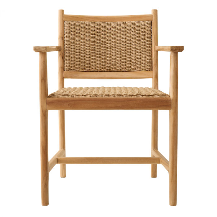 Scaun pentru exterior, Pivetti cu brat din lemn de tec natur, Dims: W. 61 | D. 54 | H. 84 | SD. 45.5 | SH. 46.5 | AH. 66.5  (CM) [3]