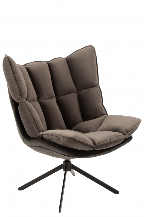 Scaun cu perna Relax, Metal/Textil, Gri, 78x73x92 cm [2]