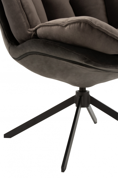Scaun cu perna Relax, Metal/Textil, Gri, 78x73x92 cm [6]