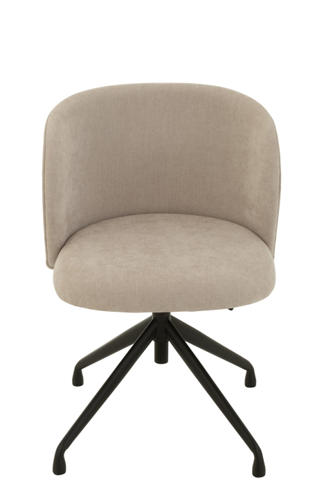 Scaun Rotativ, Ajustabil pe inaltime, Textil, Bej [2]
