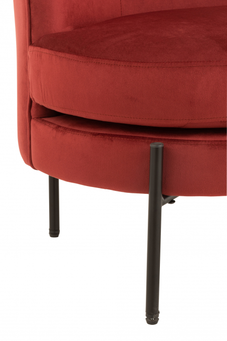 Scaun Round, Metal/Textil, Rosu, 66x127x68 cm [5]