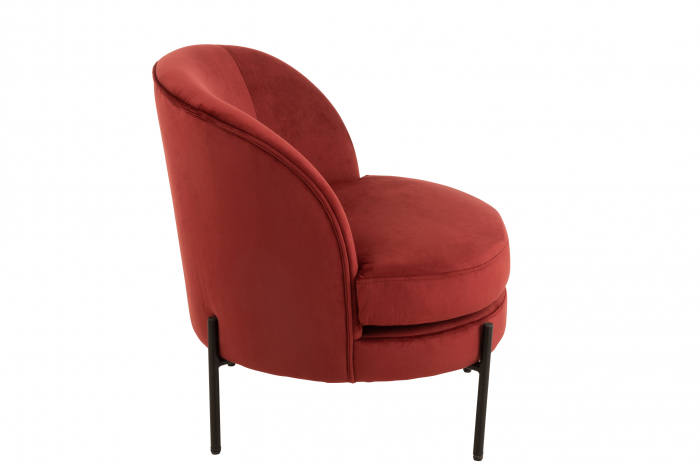 Scaun Round, Metal/Textil, Rosu, 66x127x68 cm [3]