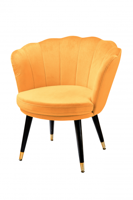 Scaun Soft, Lemn/Catifea, Galben inchis, 70x74x67 cm [2]