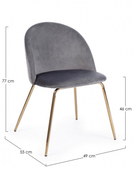 Scaun Tanya, Catifea, Negru, 49x55x77 [2]